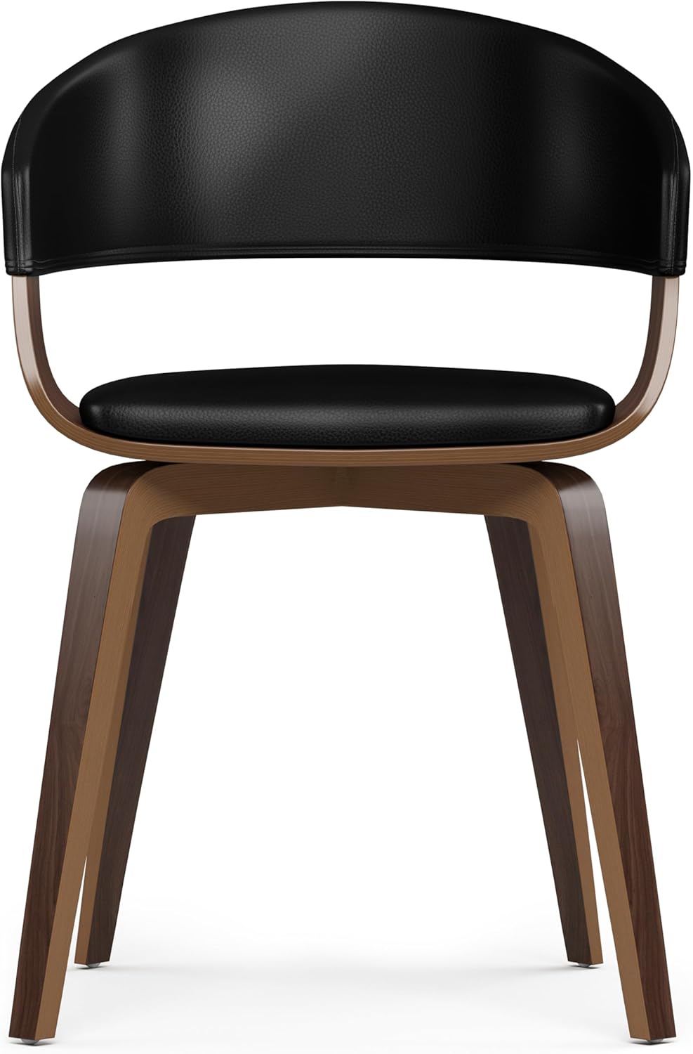 Lowell Bentwood Dining Chair in Black Vegan Faux Leather FFW-902