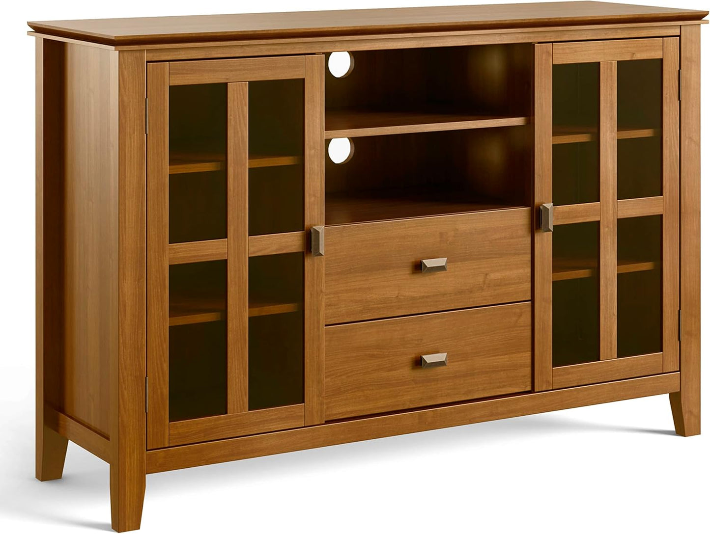 Artisan Solid Wood 53" Honey Brown TV Media Stand Cabinet FFW258-710