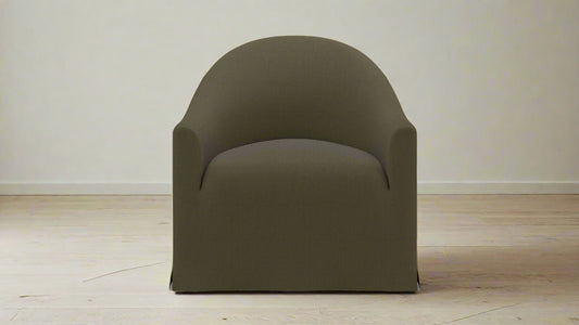 The Inside Havenly Slipcover Swivel Chair Olive Green Upholstered FFE258-390