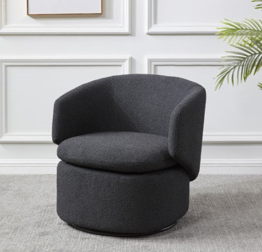 Safavieh Couture Phyllis Black Boucle Swivel Chair FFE258-543