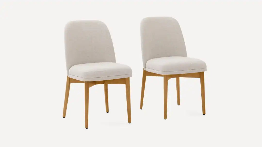 Pair of Burrow Beige Papyrus/Oak Alto Dining Chairs FFE258-450
