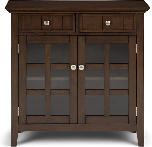 Acadian 36" Wide in Natural Aged Brown Glass Front Storage Cabinet FFW258-659