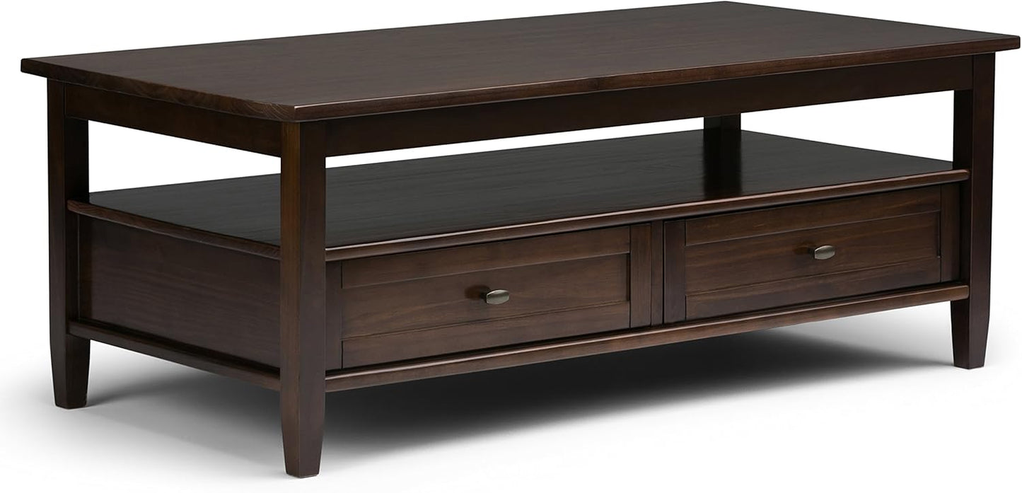 Solid Wood 48" Coffee Table in Farmhouse Brown FFW258-643
