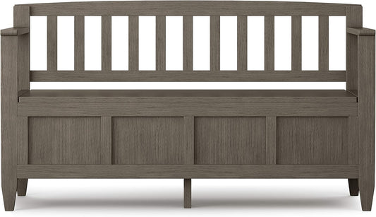 Brooklyn Solid Wood Entryway Farmhouse Grey Storage Bench FFW-717