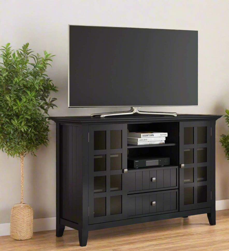 Arcadian Tall Black Media Stand FFW-725