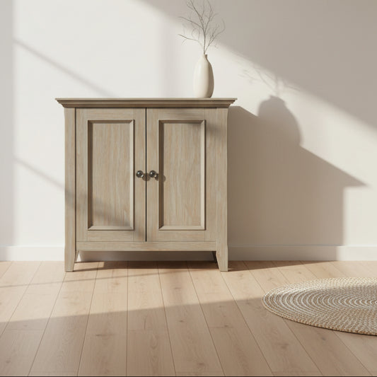 Amherst SOLID WOOD 32" Storage Cabinet in Distressed Grey FFW-858