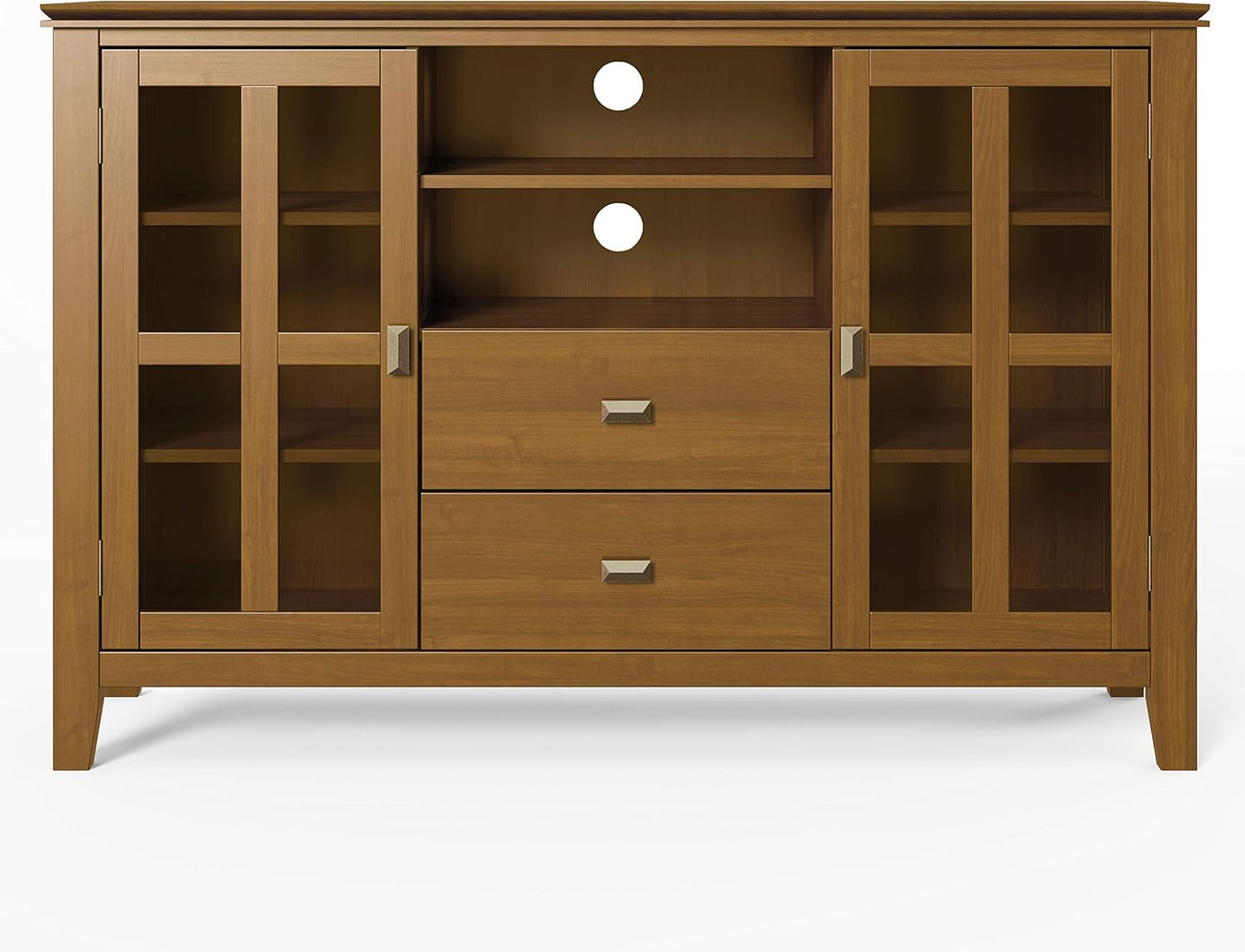 Artisan Solid Wood 53" Honey Brown TV Media Stand Cabinet FFW258-710