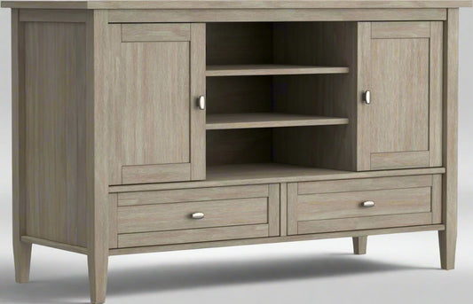 Solid Distressed Grey Wood 47" Shaker TV Media Stand for TVs up to 50" FFW258-596