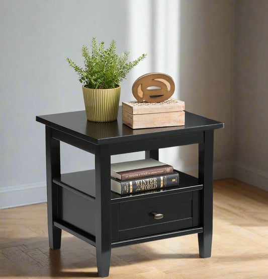 Warm Black Shaker Solid Wood 20" Wide End Side Table FFW258-594