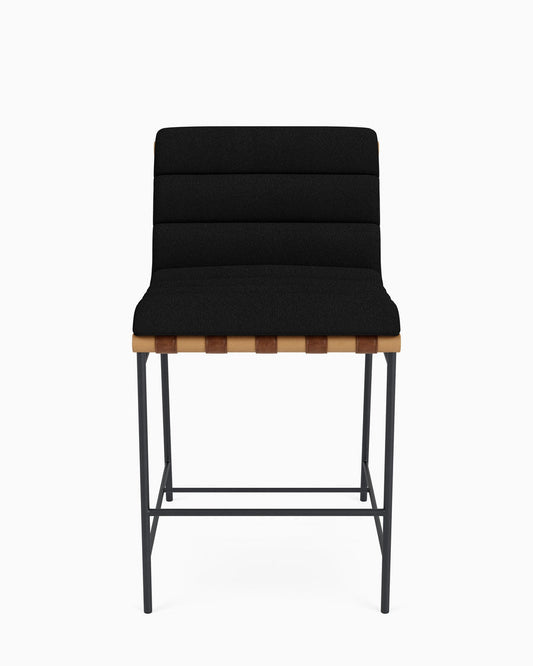 Denver Modern Charcoal Boucle Stool White Oak Bar Height 6 Available FFE-1594