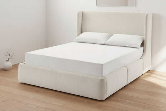 Castlery Dalton Storage Queen Size Bed (Navagio) Beach Linen FFE-1146