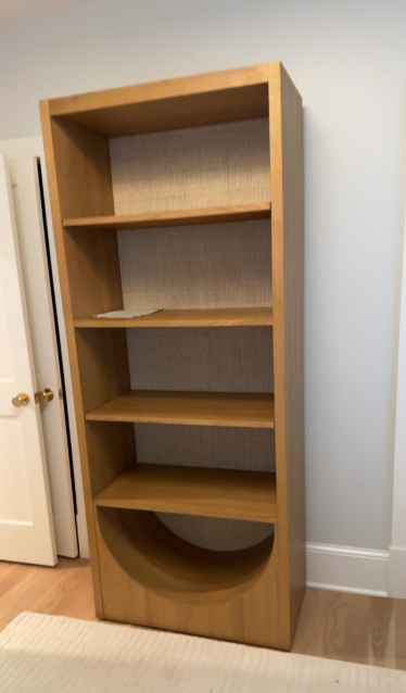 Lulu & Georgia Honey Finish Oak Veneer Cane Panel Melissa Bookcase FFE-1062