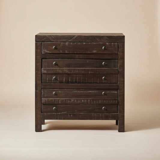 Modus Townsend Three Drawer Solid Wood Nightstand in Java 8 FFE-1472