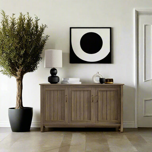 Lev Solid Wood 60" Storage Cabinet in Smoky Brown FFW-870