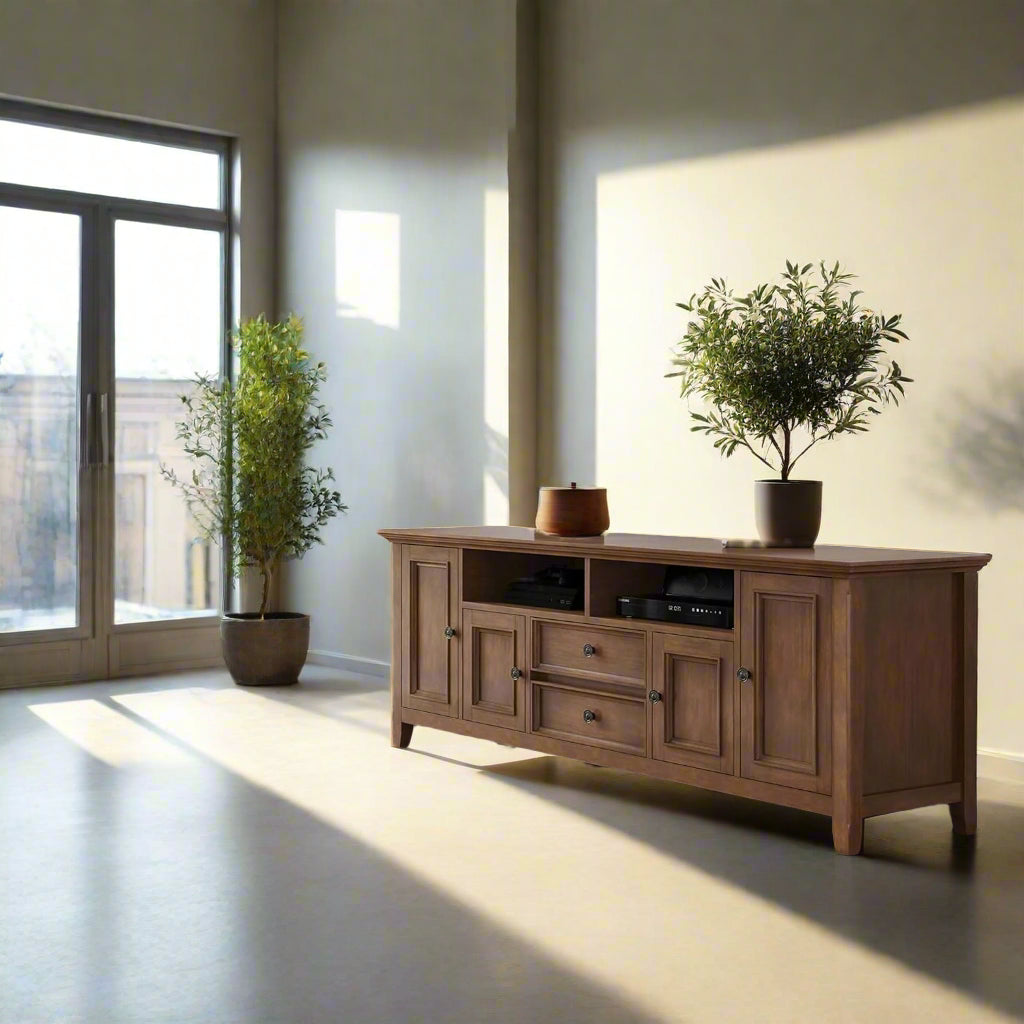 Amherst Solid Wood 72" Wide Media Console in Saddle Brown FFW-724