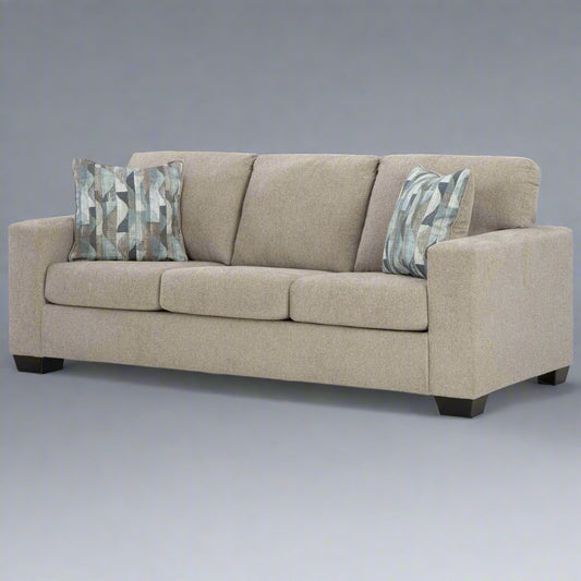 Ashley Furniture Gavin Parchment Beige w 2 Pillows 3 Seater Sofa Couch  FFE-800