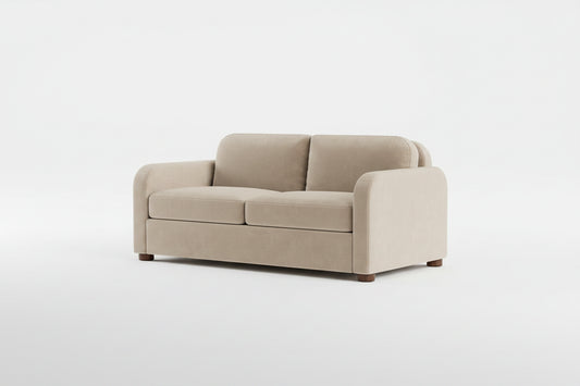 BenchMade Modern Archie 75' Becket Latte Velvet Sofa Couch FFE-1560