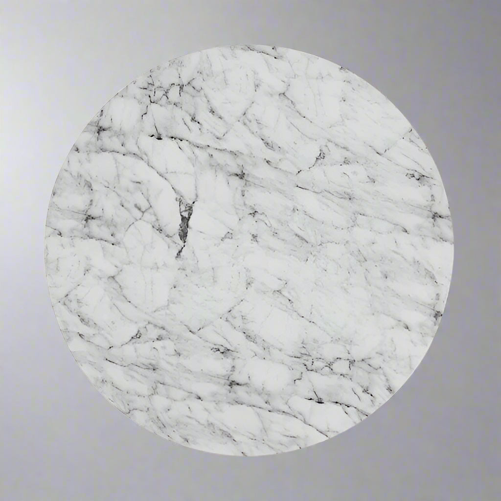Arteriors Godwin Modern Classic White Faux Marble Round Cocktail Table MB1-38