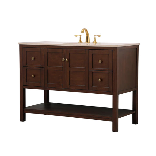 Lark Manor Amyra 48" Single Bathroom Brown Vanity Set FFE-1169