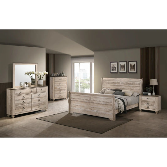 Rosalind Wheeler Anoka 4 Piece Bedroom Set Nightstands Chest Mirror FFE-745