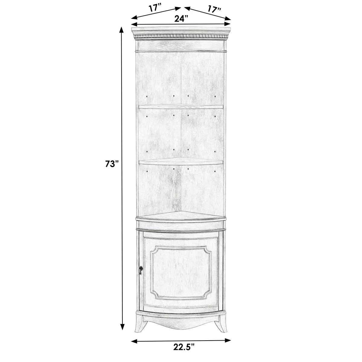 Lark Manor Ansah Corner China Wood Cabinet FFE-1204