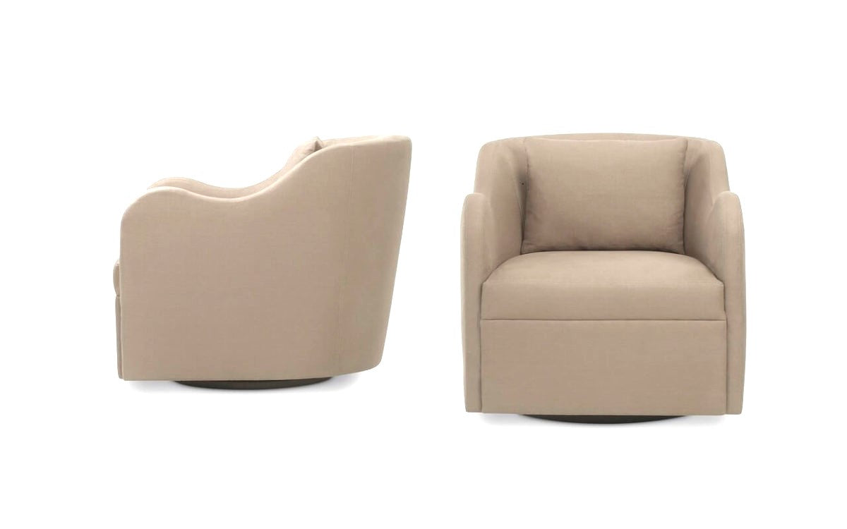 Bolier & Company Beige Kinkou Swivel Barrel Accent Chair SM216-3