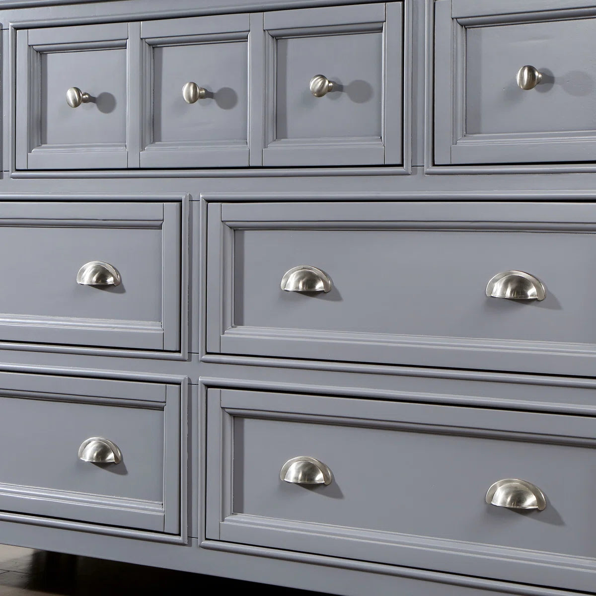 Wade Logan Bruun 56" 7 Drawer Grey Dresser Chest FFE-1264