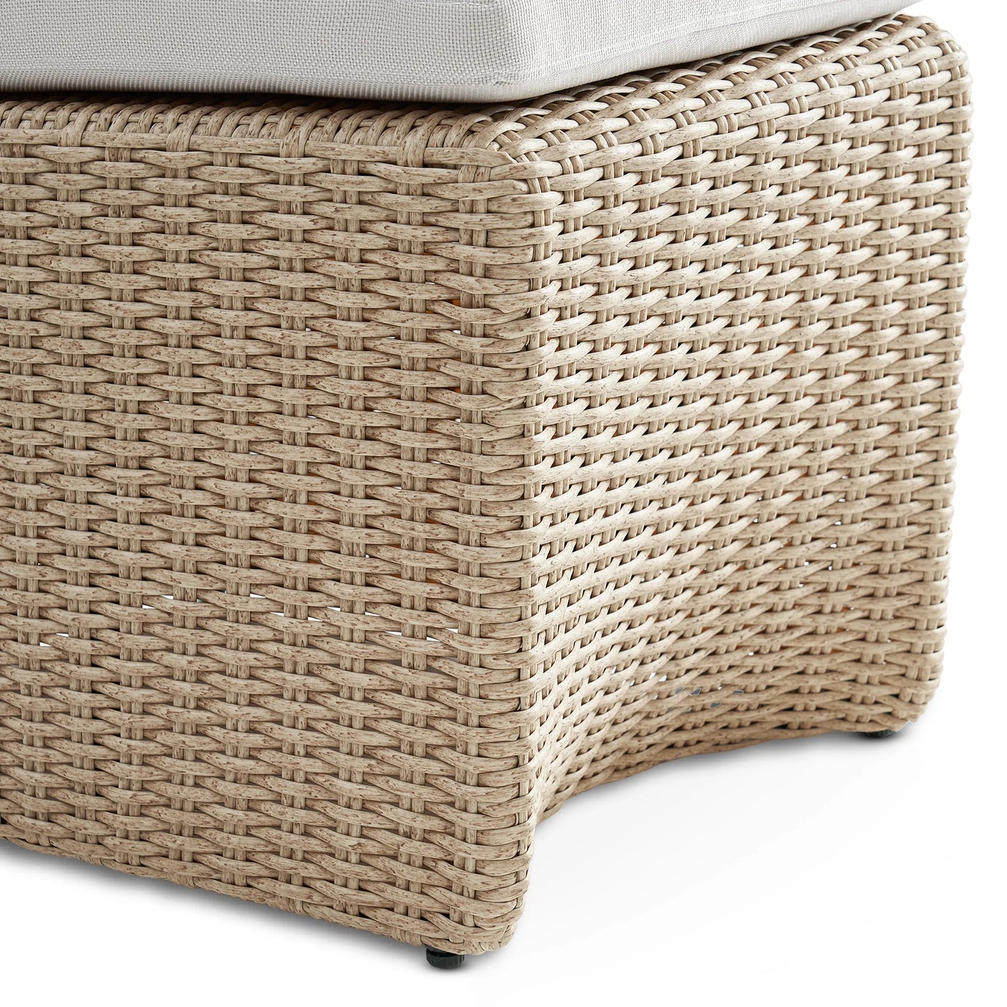 Pair Castlery Lorna Outdoor Dining Side Resin Wicker Chair Oat & Covers FFE258-558