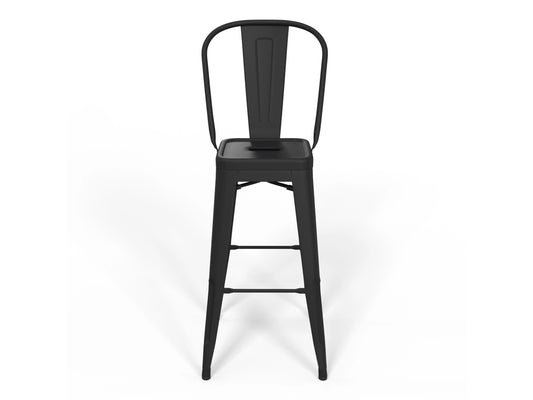 Fletcher Industrial Metal 24 inch Metal Counter Height Stool (Set of 2) in Black FFW-898