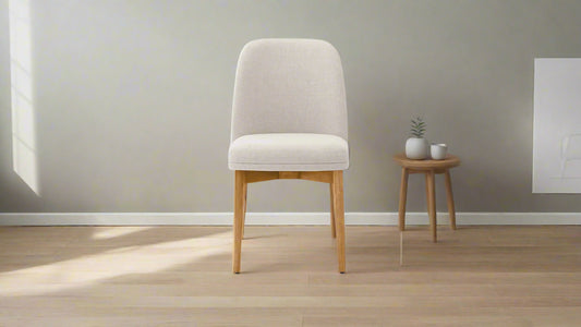 Pair of Burrow Beige Papyrus/Oak Alto Dining Chairs FFE258-450