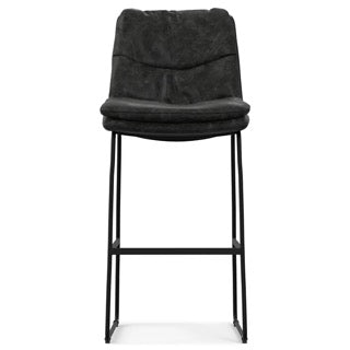 Danika Bar Stool (Set of 2) Charcoal Grey Vegan Leather FFW258-677