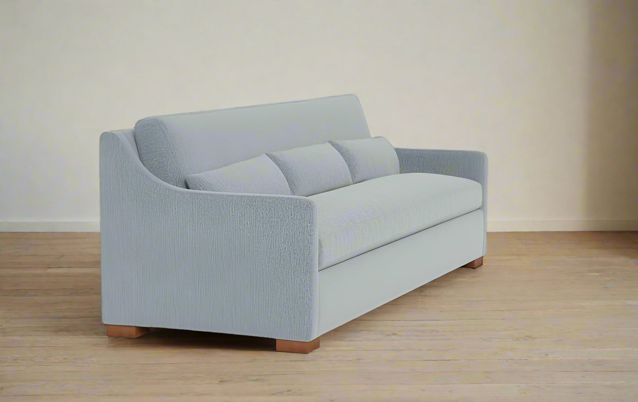 Interior Define Ella Sofa Couch Misty Blue Gray Performance Fabric FFE258-475