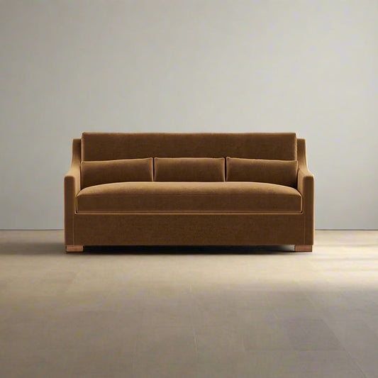 Interior Define Ella Sleeper Sofa Fawn Brown Velvet Upholstery FFE258-328