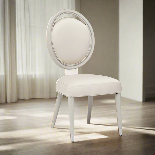 6 Michael Amini Eclipse Wood Gray Upholstered Side & Arm Dining Chairs FFE258-518