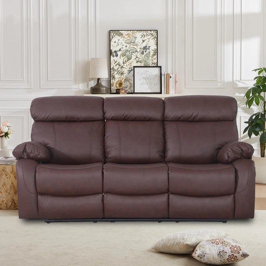 Edder Power Leather Reclining Sofa W Cup Holders Flipped Backrest USB Ports FFE-1234
