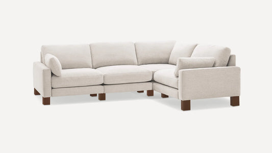 Burrow Union 4-Seat Sectional Sofa Couch Ivory Performance Chenille FFE-719