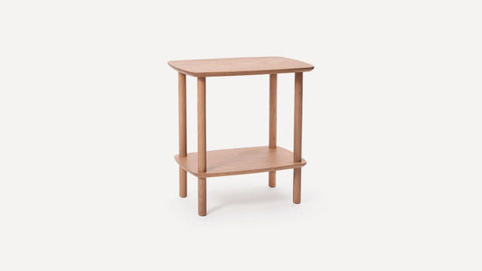 Burrow Mid Century Modern Style Serif Oak Finish Side Table FFE-1246