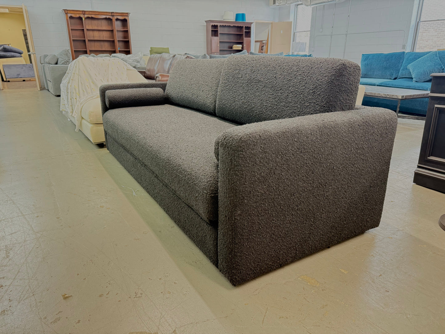 TOV Furniture Ryan Black Upcycled Linen Couch Sofa Bed Sleeper FFE258-525