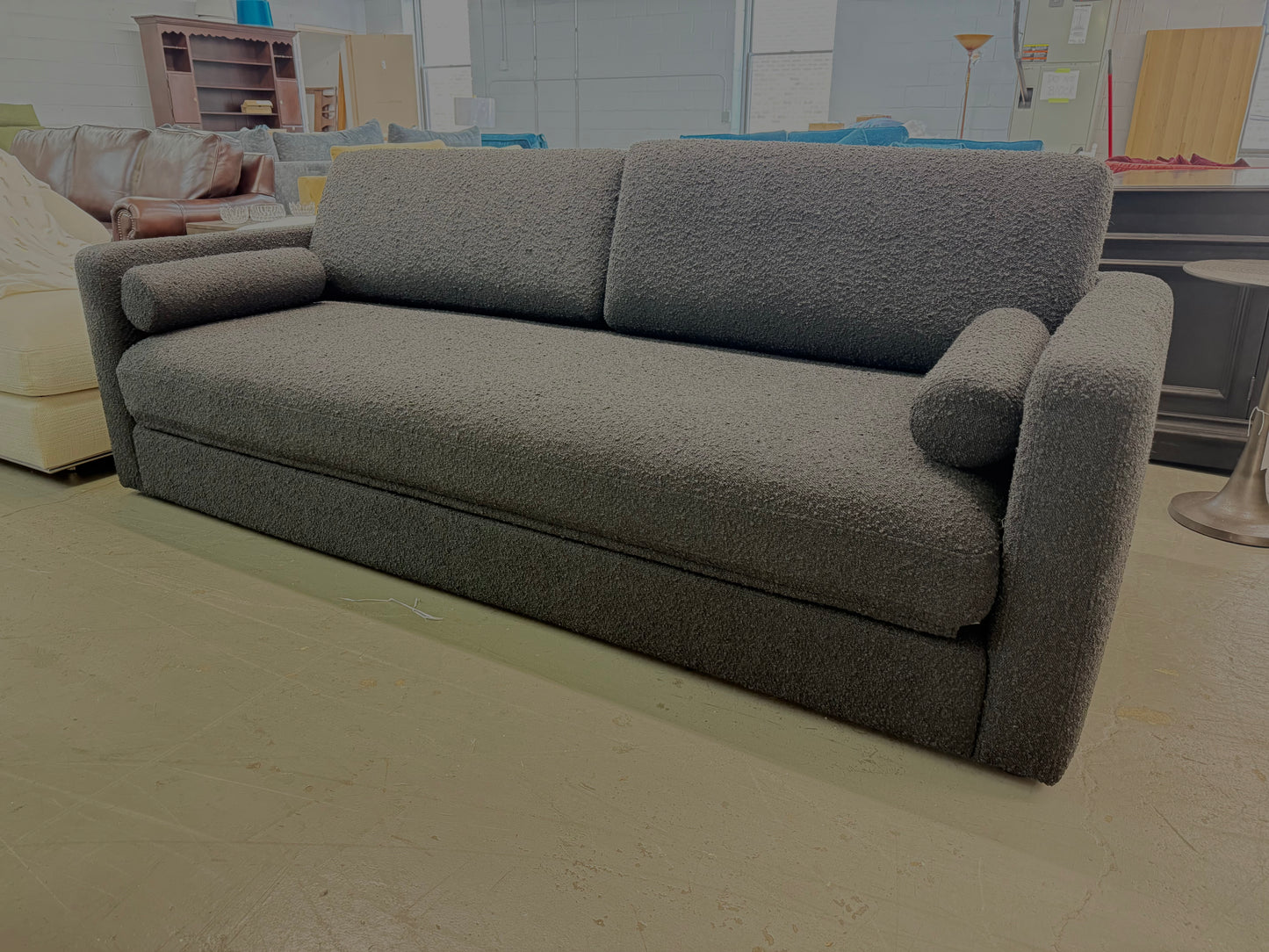 TOV Furniture Ryan Black Upcycled Linen Couch Sofa Bed Sleeper FFE258-525