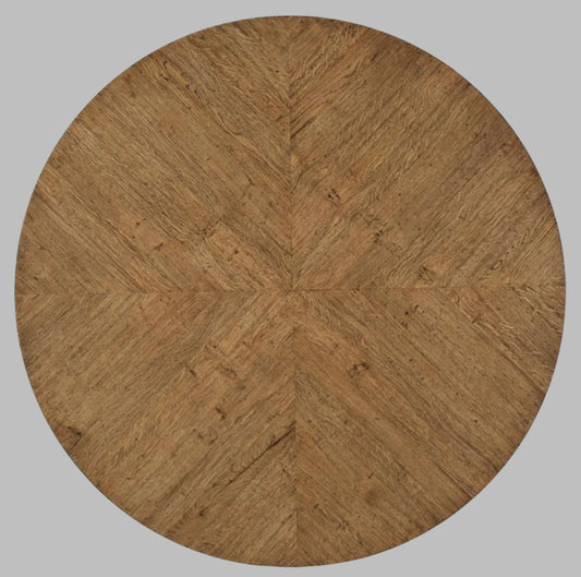 Theodore Alexander Nova Dawn Brown Herringbone Oak Round Dining Table MB1-27
