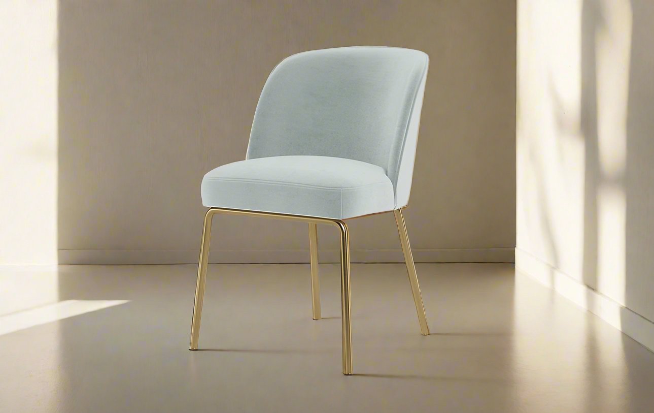 Interior Define Graham Metal Framed Chair Spa Performance Plush Velvet Upholstery FFE258-249