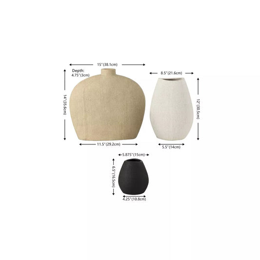 Safavieh Sav Ceramic Textured Vase Set Of 3 FFE-825