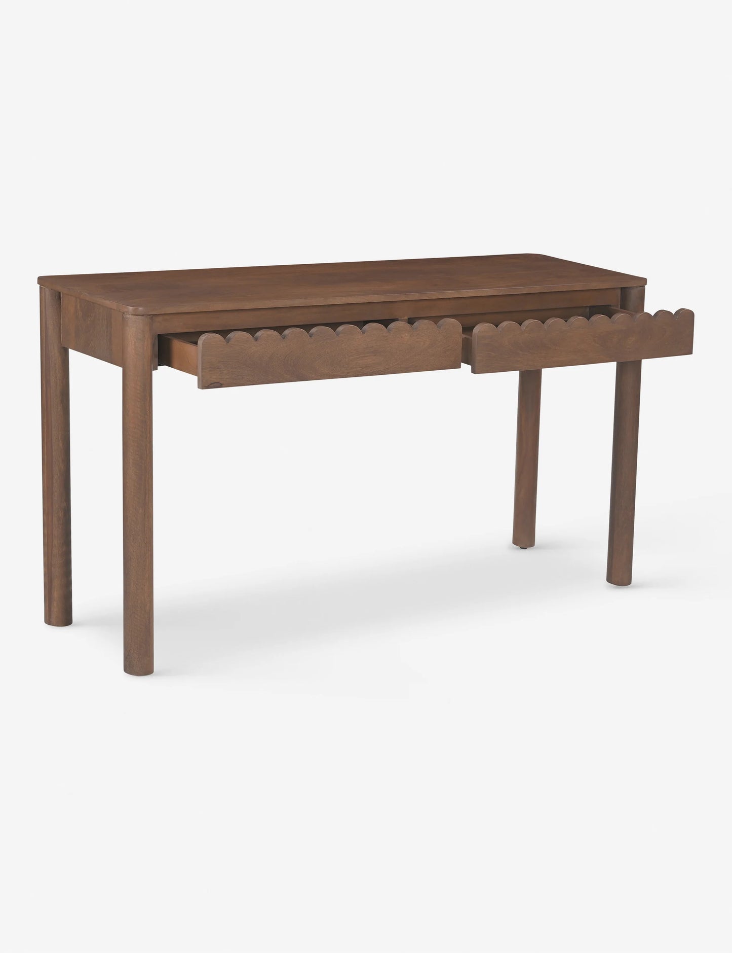 Lulu & Georgia Brown Samantha Console Wood Scalloped Detail Table FFE-1064