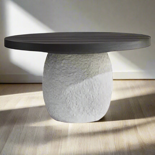 Bernhardt Ann Coastal Pine Top White Cast Round Extendable Dining Table MB1-29