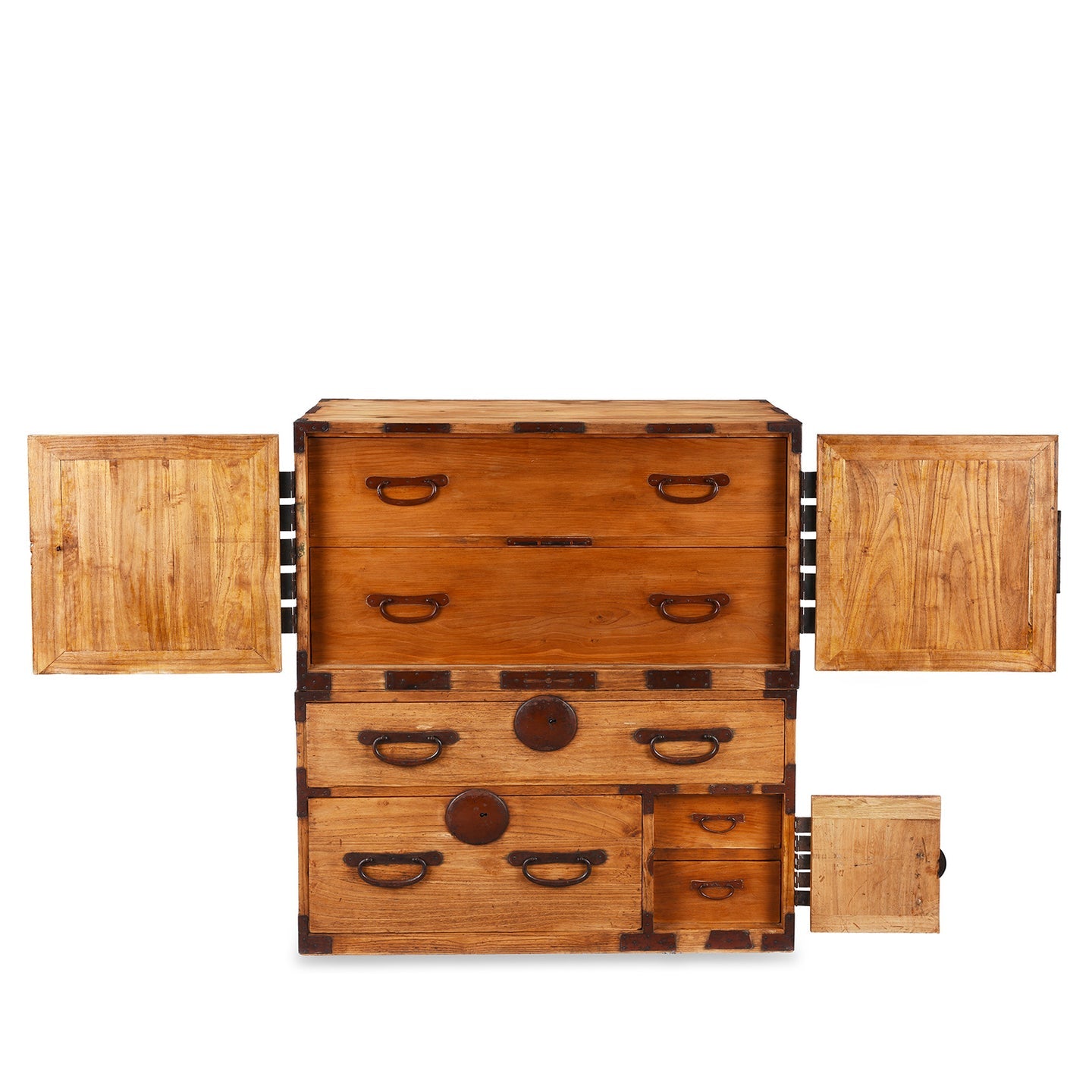 Antique Asian Japanese Kannon Biraki Isho Tansu Dansu Late Edo Period Chest SH265-40
