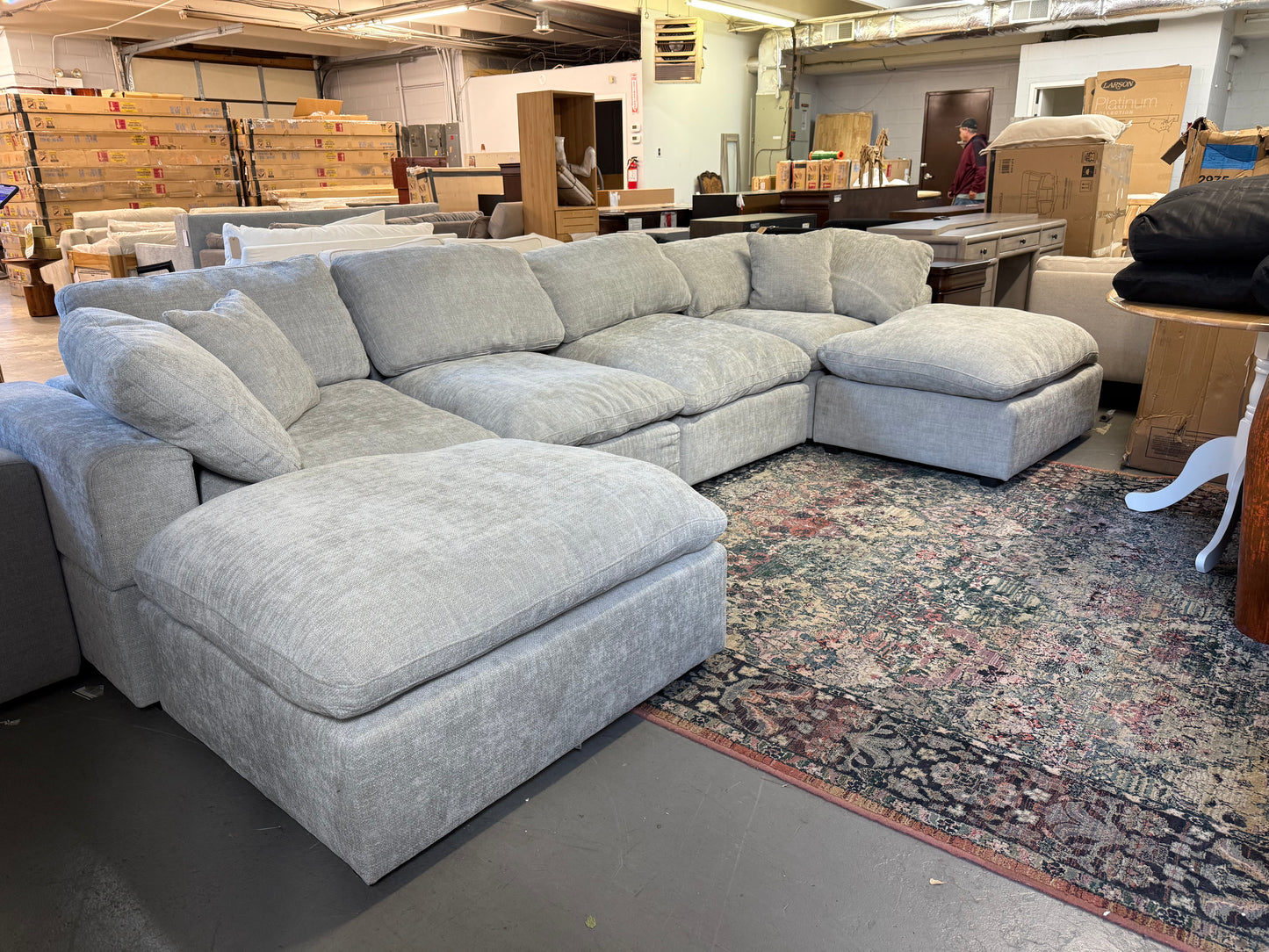 Super Comfy Large Grey Sectional Sofa Couch w 2 Chaise FFE-1069