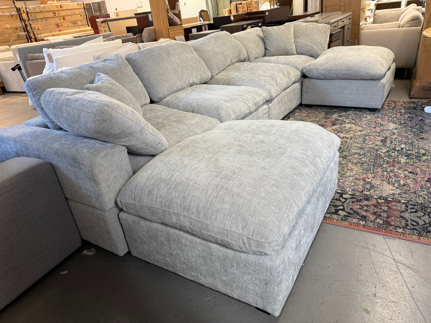 Super Comfy Large Grey Sectional Sofa Couch w 2 Chaise FFE-1069