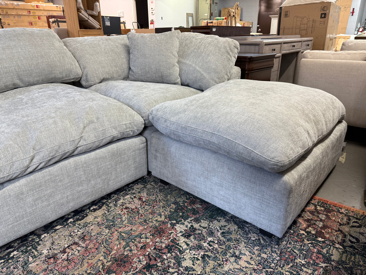 Super Comfy Large Grey Sectional Sofa Couch w 2 Chaise FFE-1069
