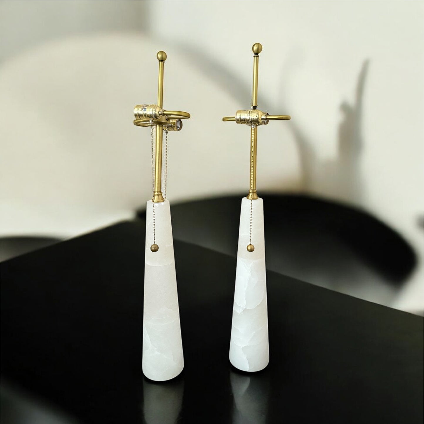 Pair of Alabaster Mid Century Table Lamps HR13