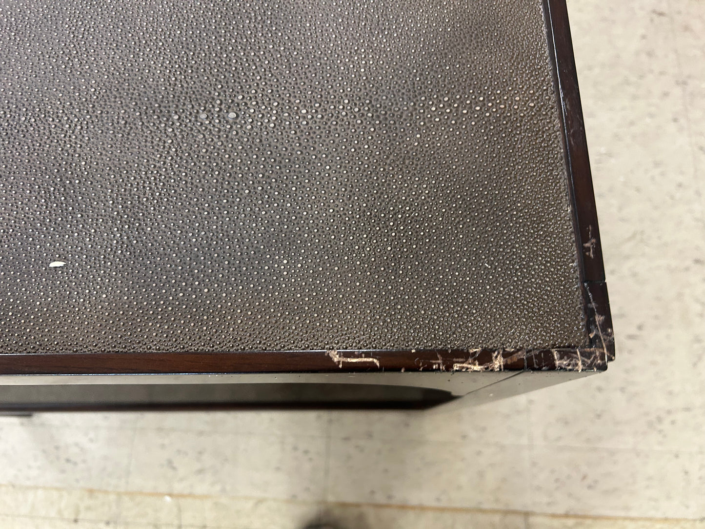 Savoye Solid Wood End Table w Faux Leather Top & Storage FFE-1186